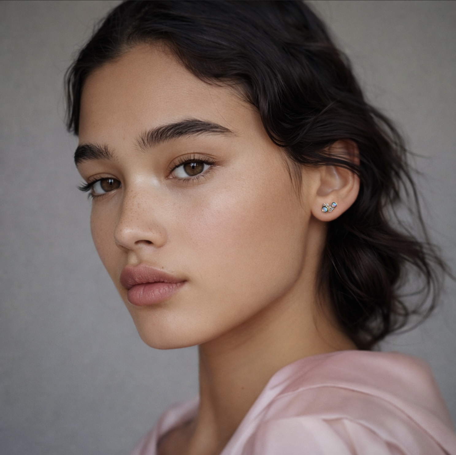 14K Gold earrings with Australian Crystal Opals and Diamonds - Image 6