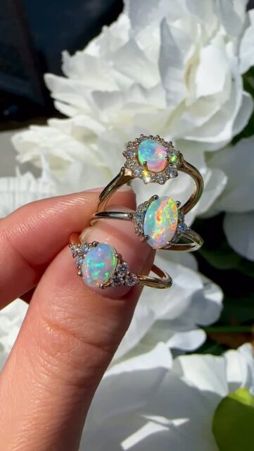 Custom-made Australian Opal rings