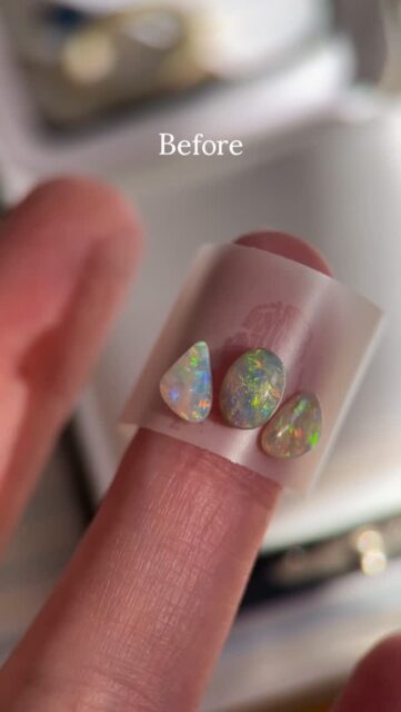 Molten gold ring with Australian Opals for a customer ✨