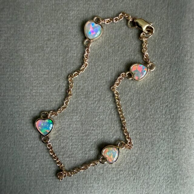 Australian Opal Heart Bracelet 💕 Available on our website {sold}
