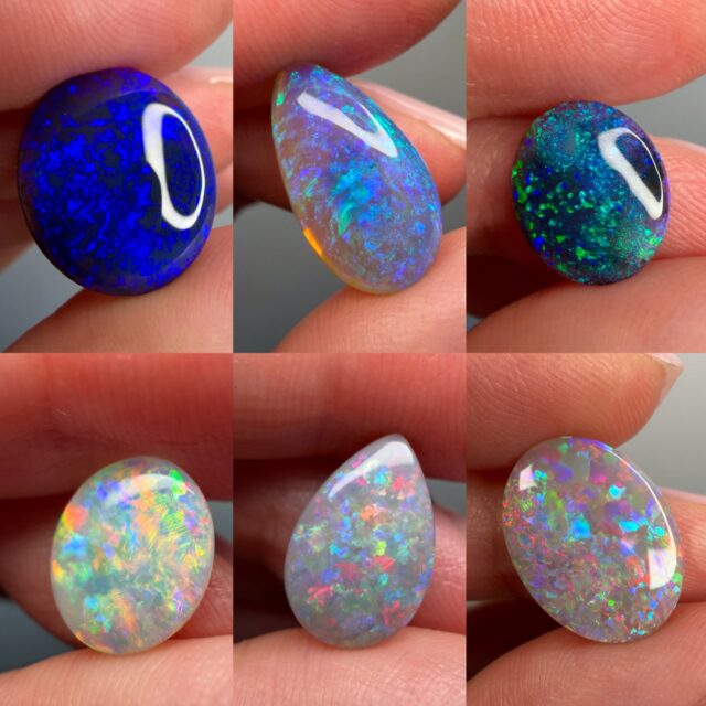 New Lighting Ridge Opals - available for custom orders 😍 Four of these are double-sided. DM for inquiries or to see more videos