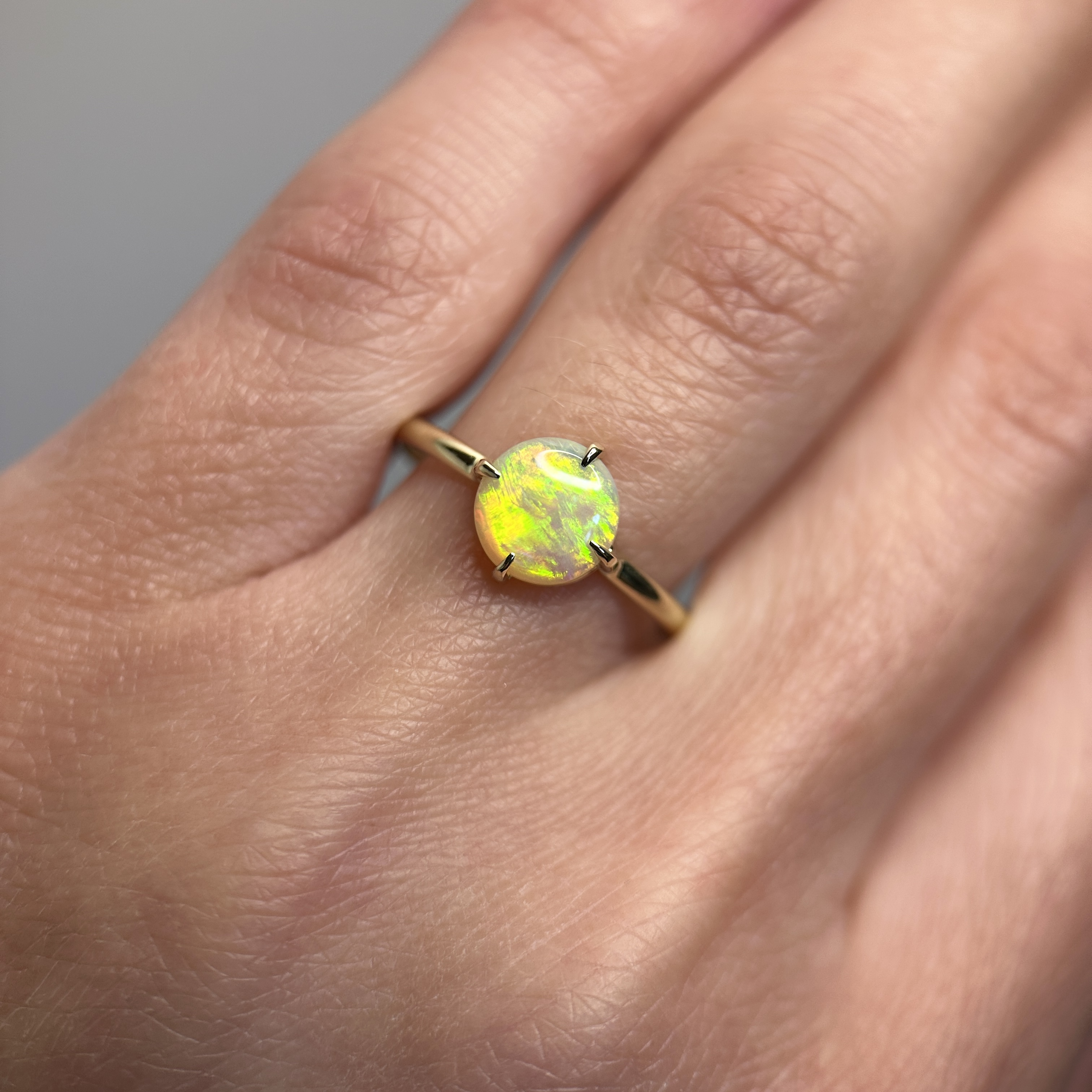 14K Yellow gold ring with Australian Crystal Opal SZ 8.25 - Image 13