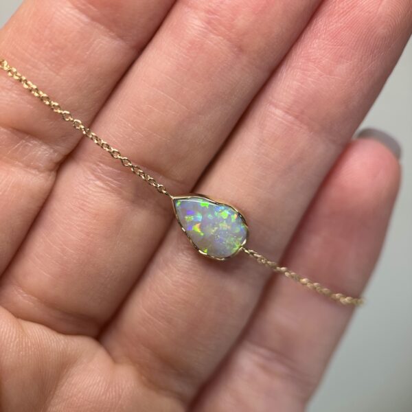 14K Yellow gold bracelet with Australian Crystal Opal