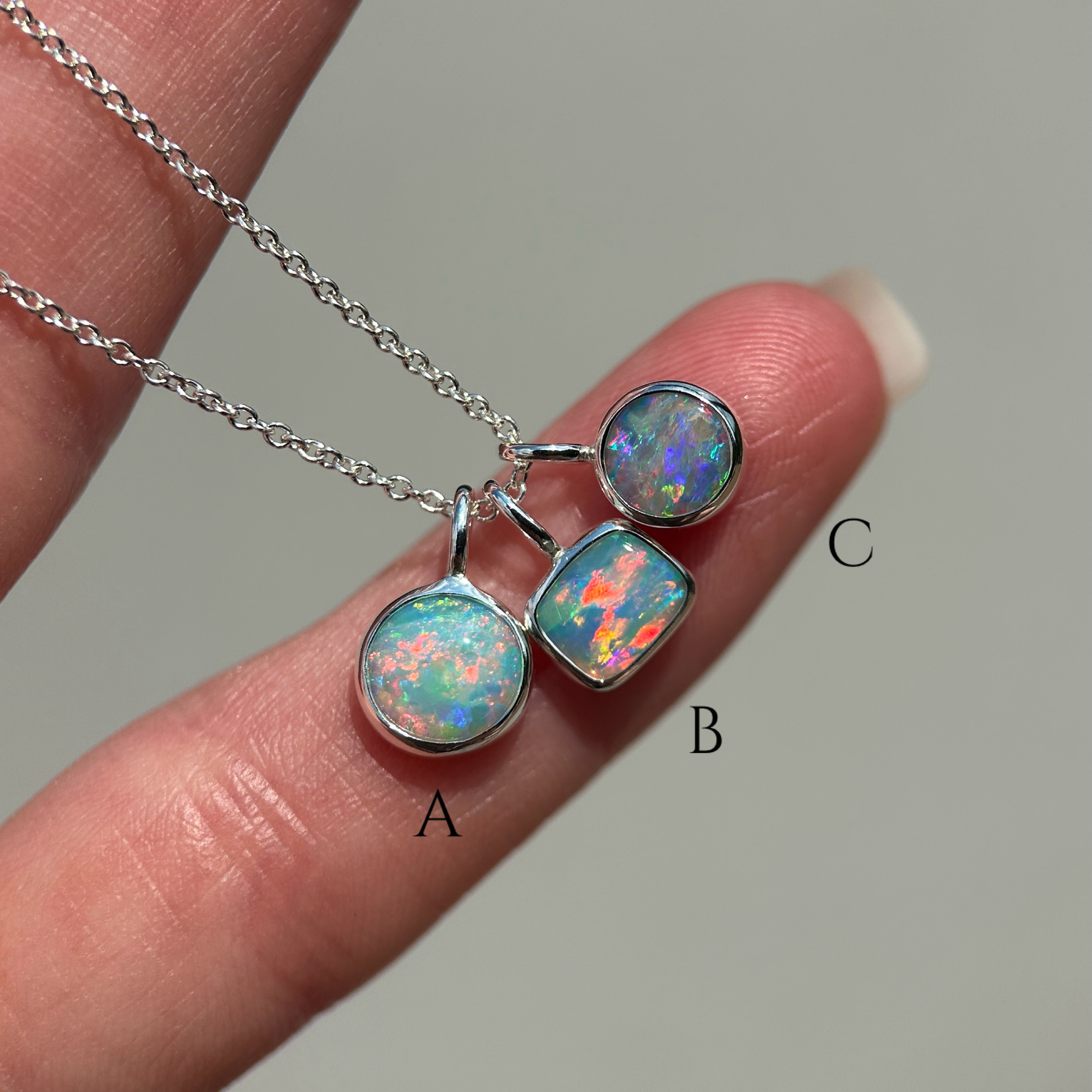 Sterling silver Opal Pendants - Image 3