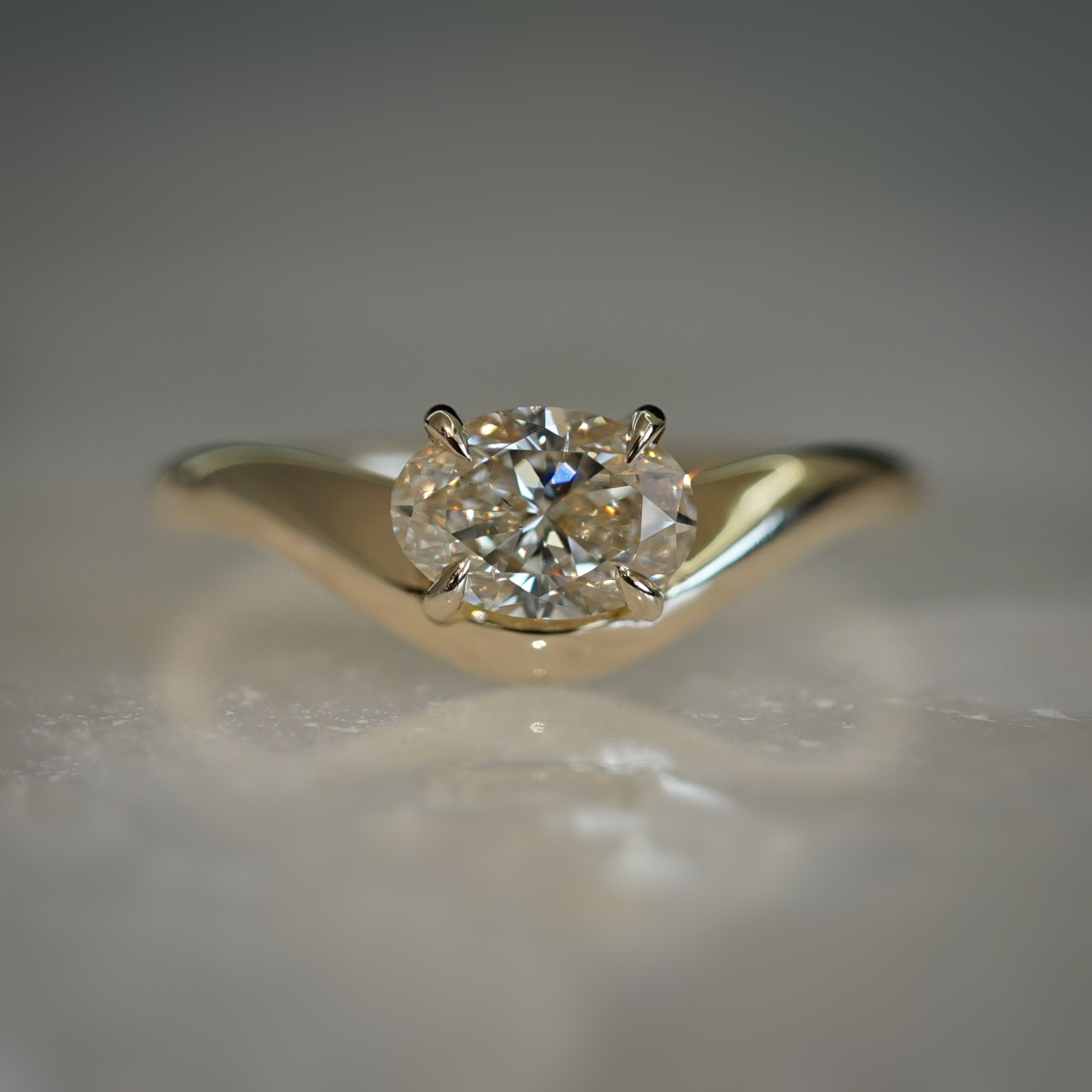 14K Yellow Gold Caia ring with Champagne Diamond SZ 7 - Image 8