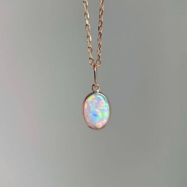 14K Rose gold pendant with Australian Crystal Opal
