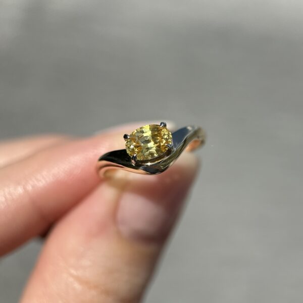 14K Yellow and White Gold Caia ring with Yellow Sapphire SZ 5