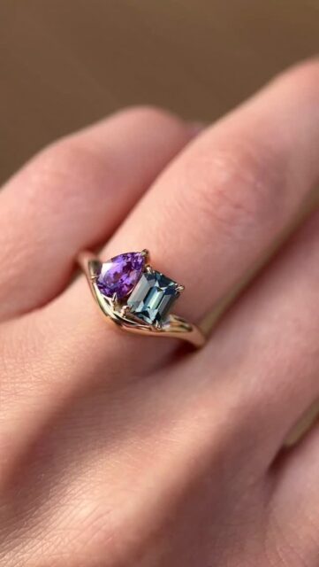 Toi et Moi Sapphire Caia ring 💜💚
