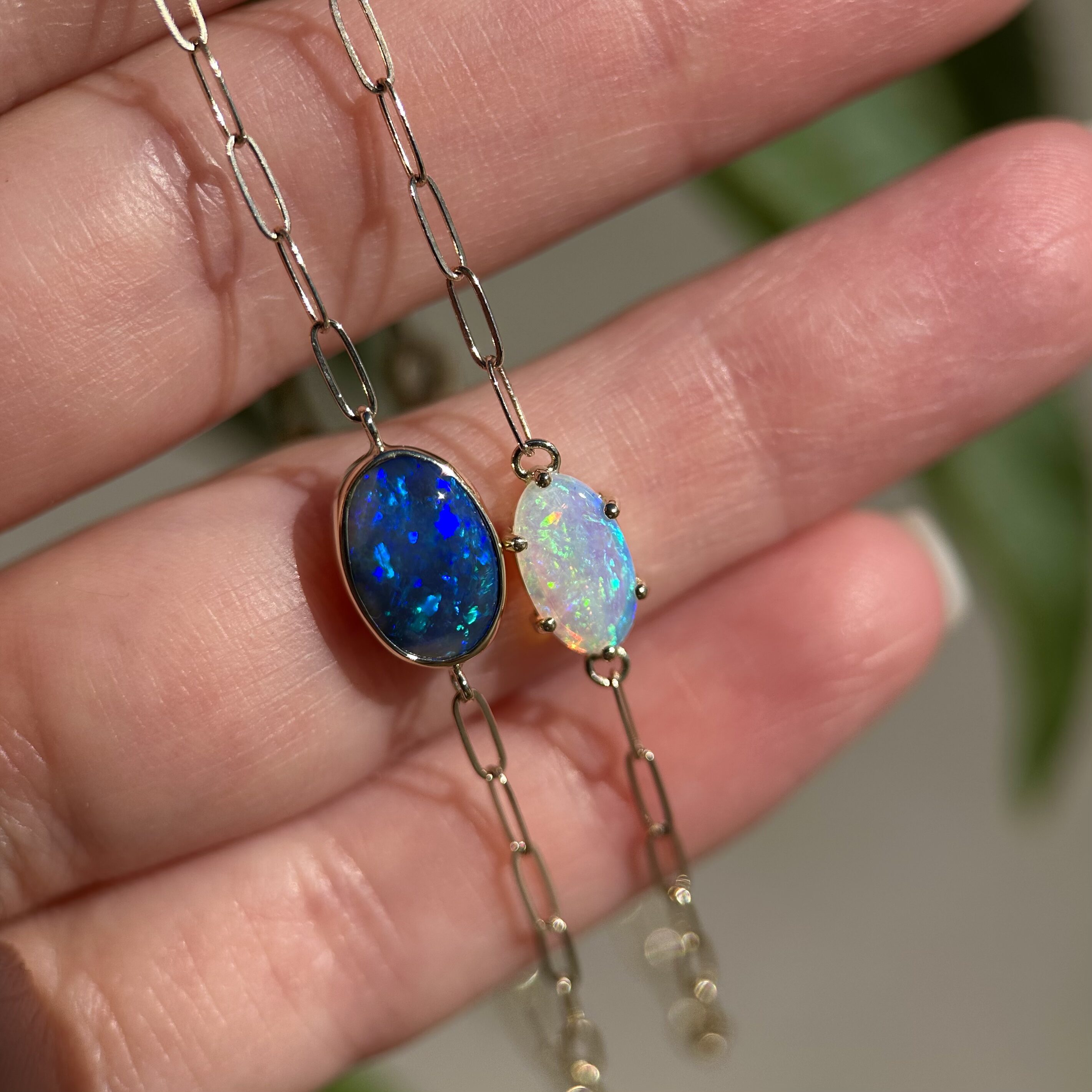 14K Yellow gold bracelets with Australian Opals