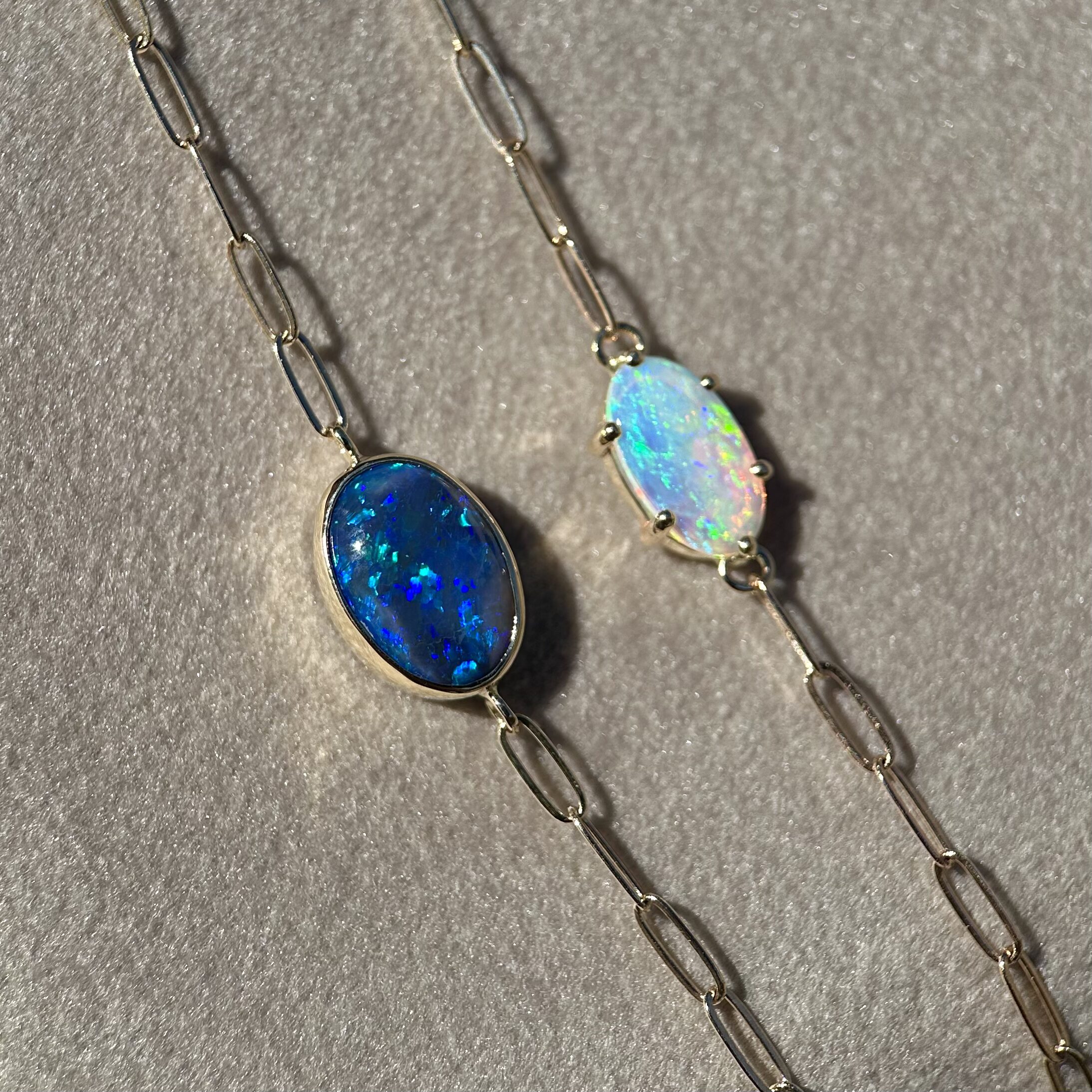 14K Yellow gold bracelets with Australian Opals - Image 6