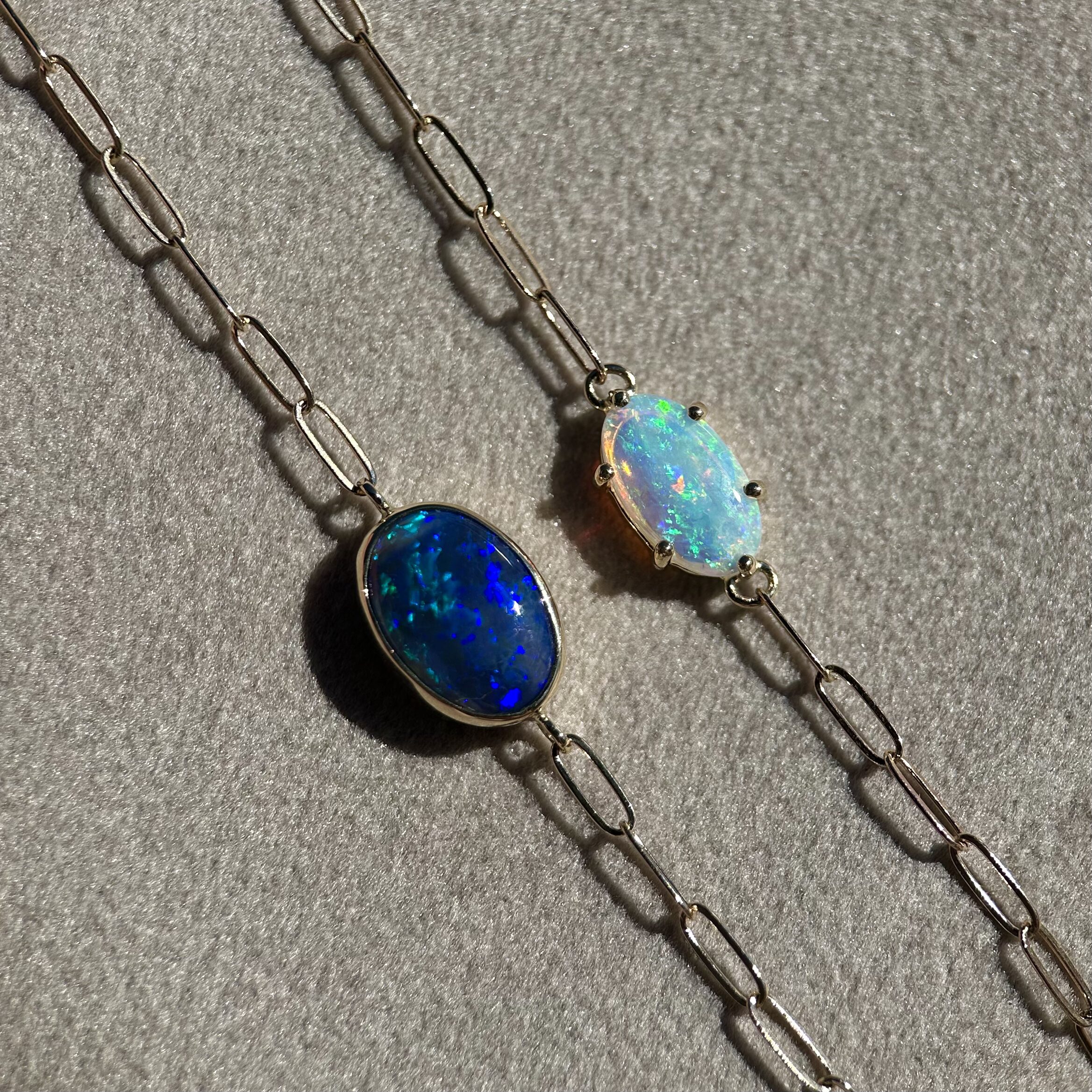 14K Yellow gold bracelets with Australian Opals - Image 7