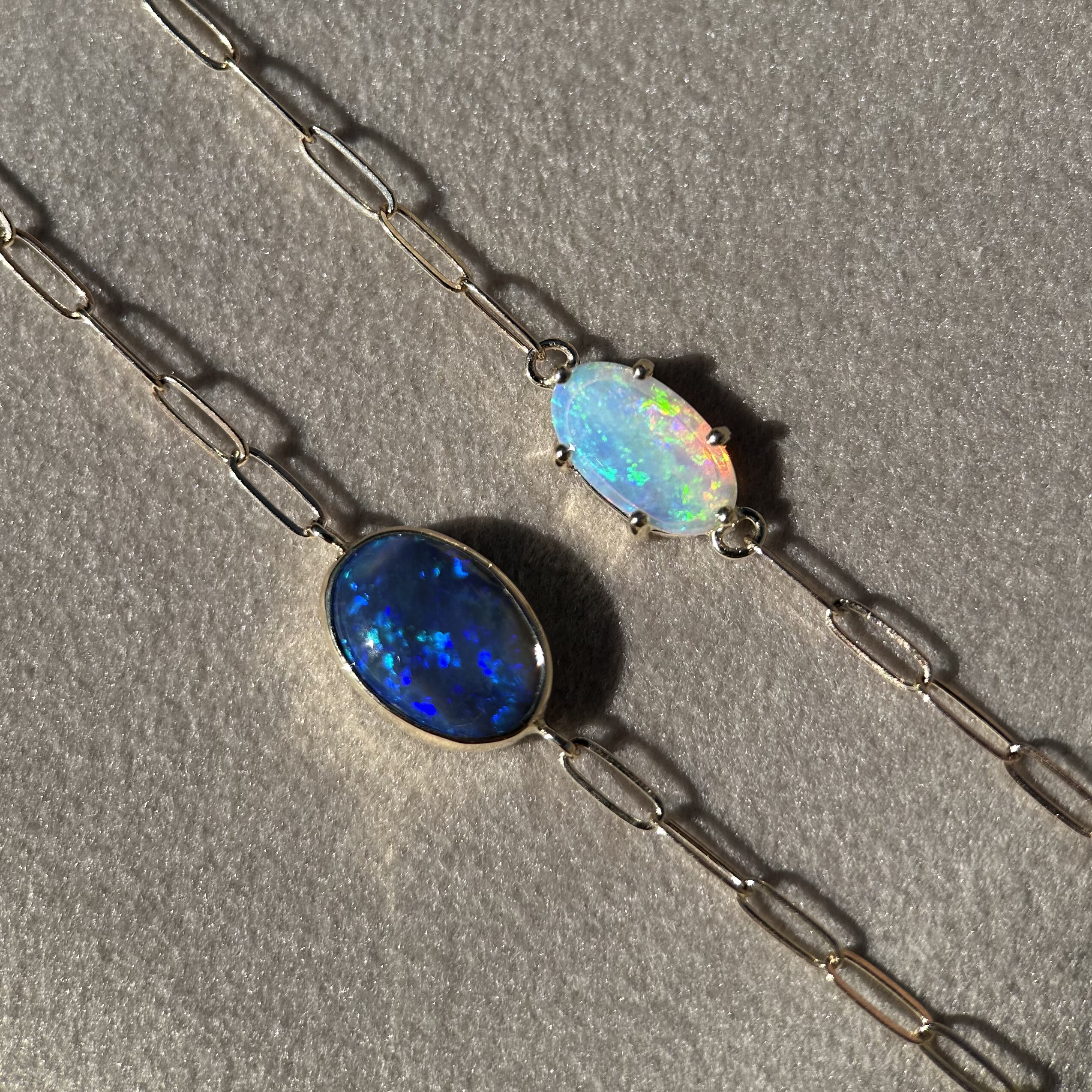 14K Yellow gold bracelets with Australian Opals - Image 8
