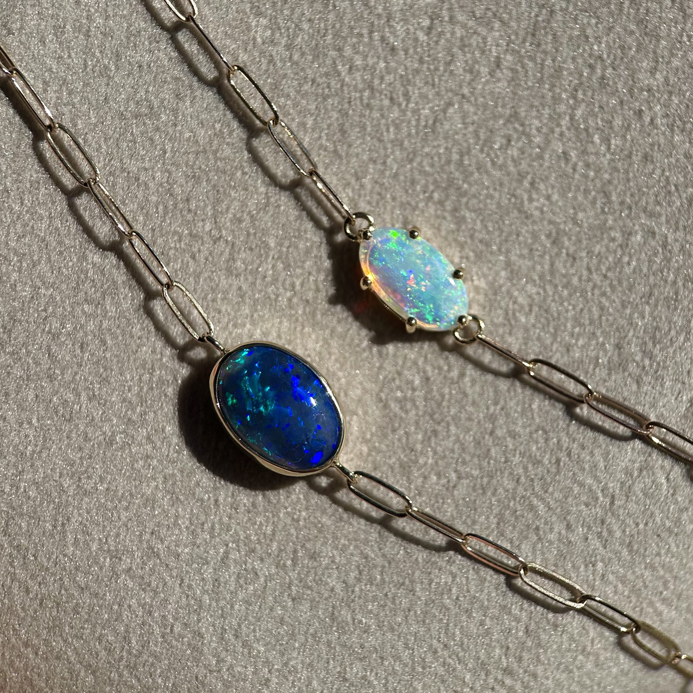 14K Yellow gold bracelets with Australian Opals - Image 9