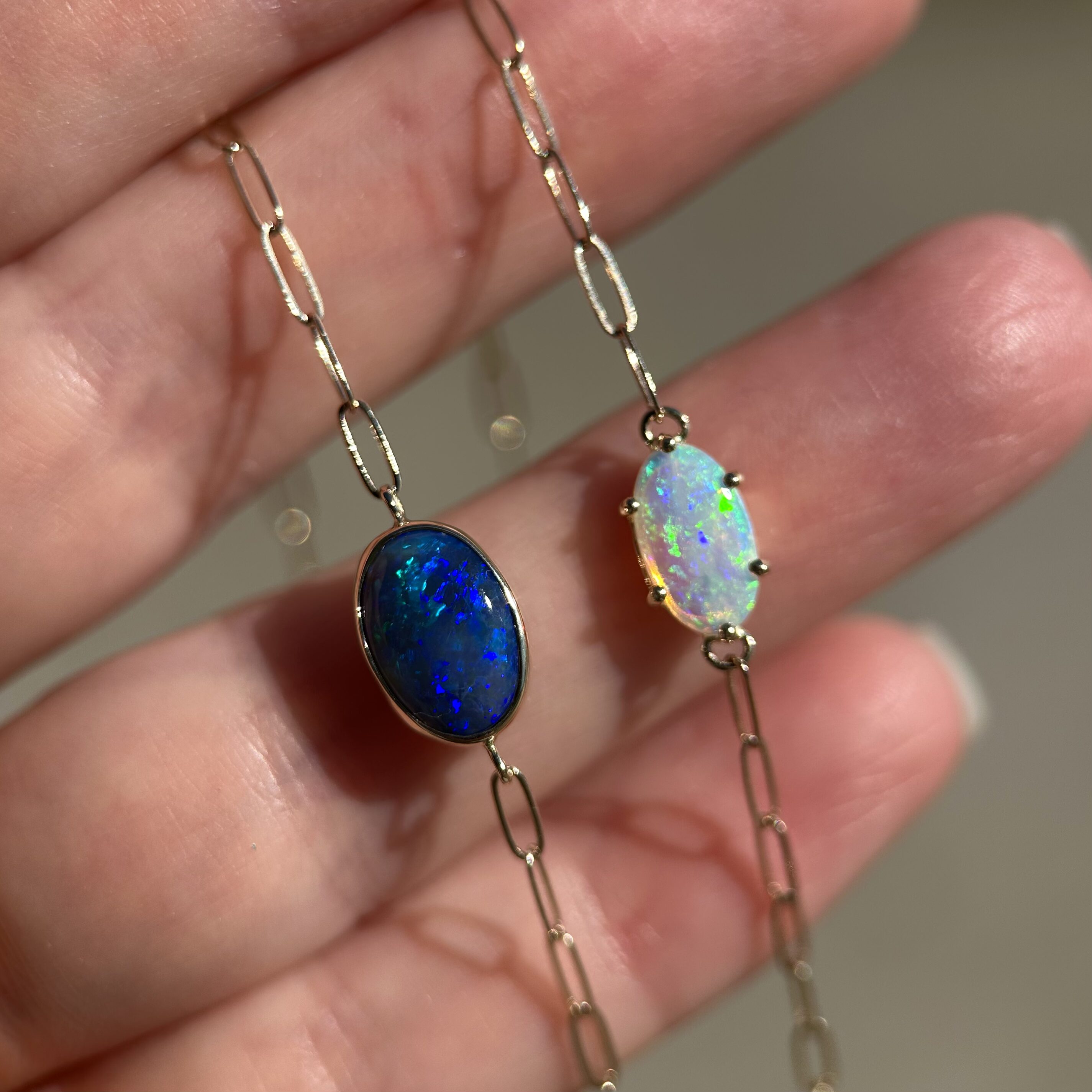 14K Yellow gold bracelets with Australian Opals - Image 10