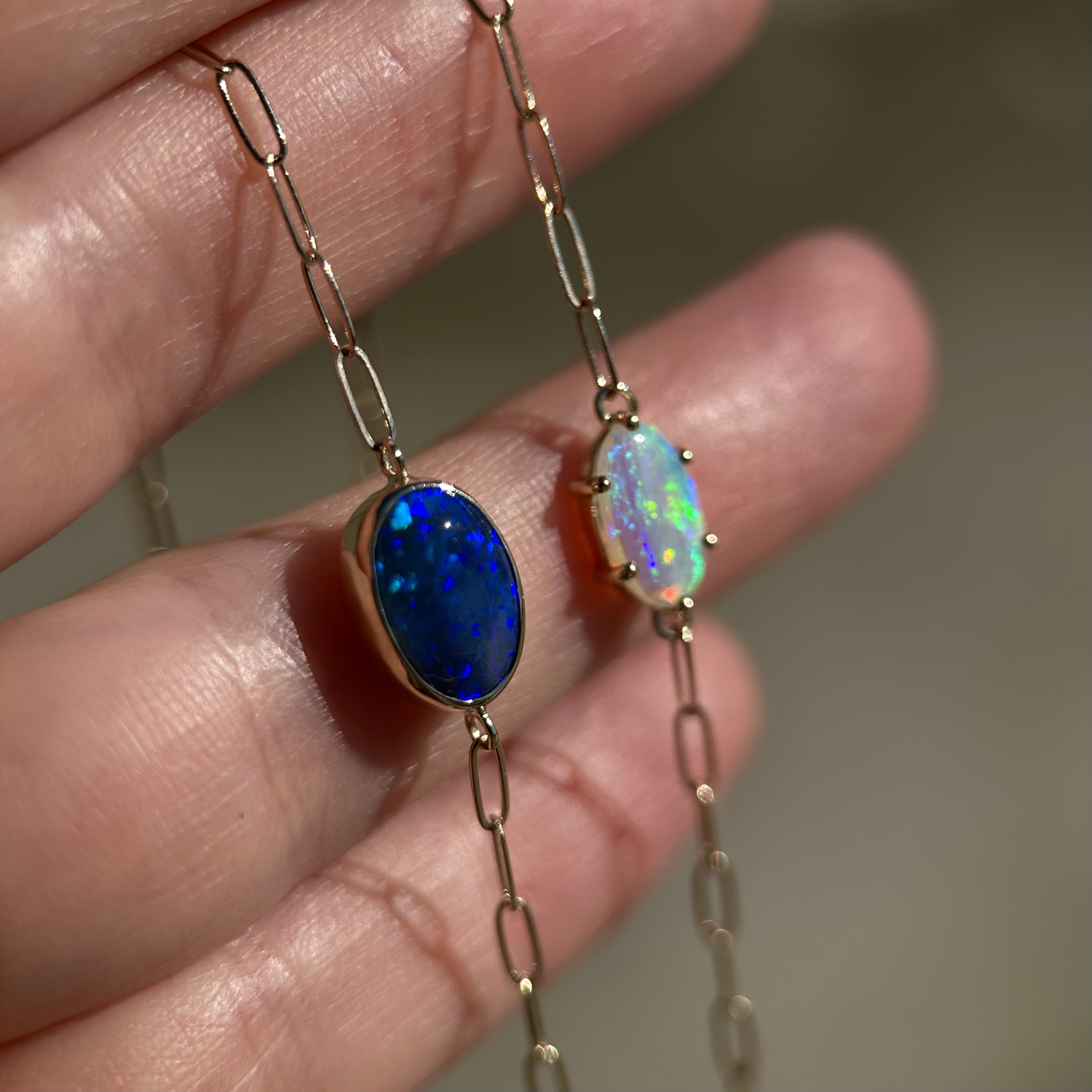 14K Yellow gold bracelets with Australian Opals - Image 11