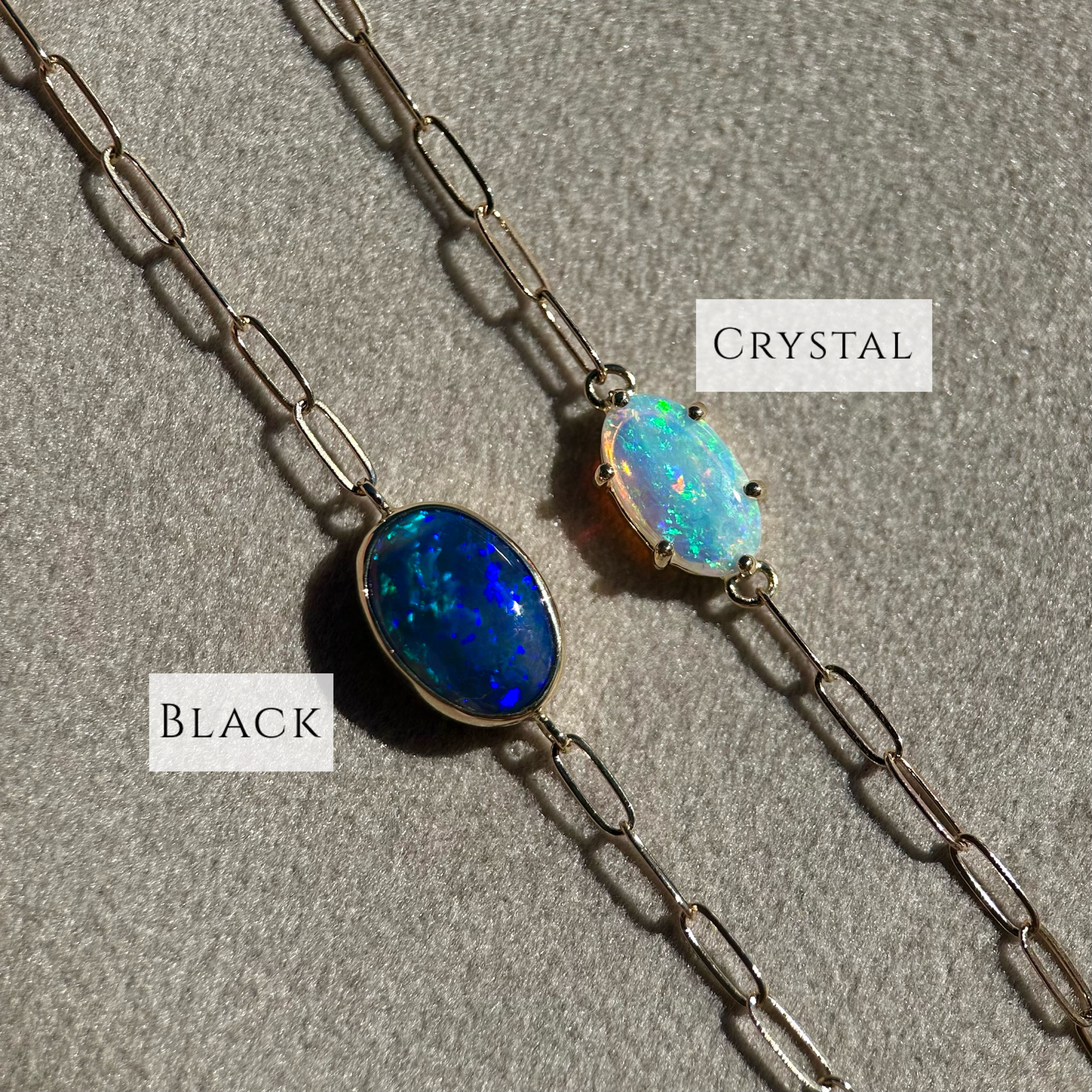 14K Yellow gold bracelets with Australian Opals - Image 3