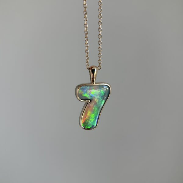 14K Yellow gold pendant with Australian Crystal Opal