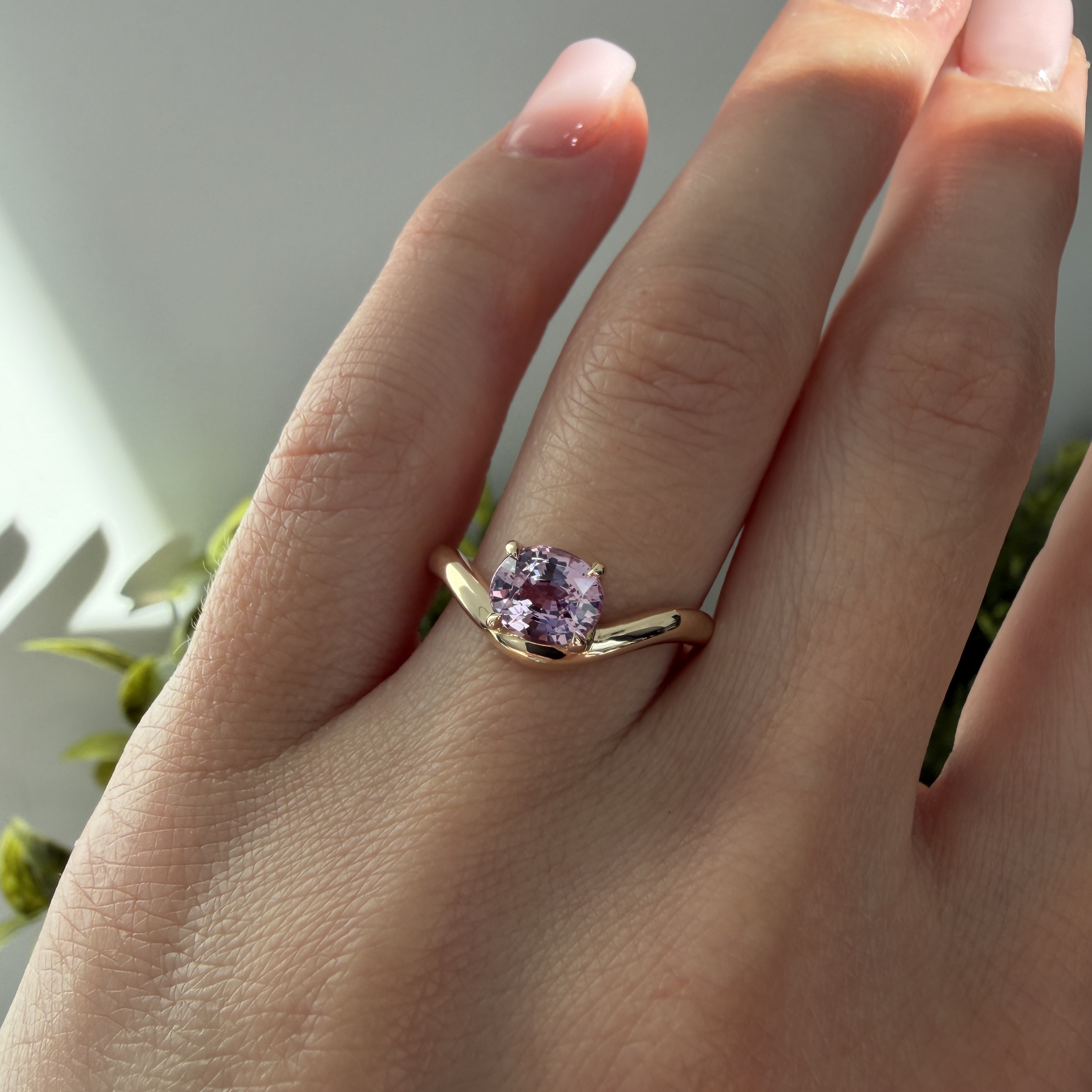 Custom-made 14K Yellow Gold Caia Mini ring with Sapphire - Image 9