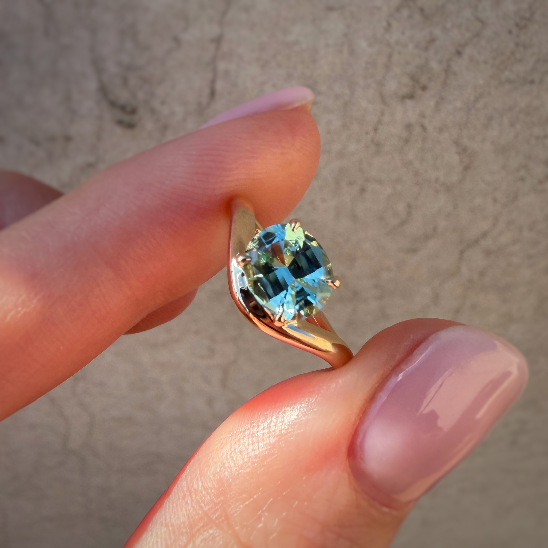 Custom-made 14K Yellow Gold Caia Mini ring with Sapphire - Image 15